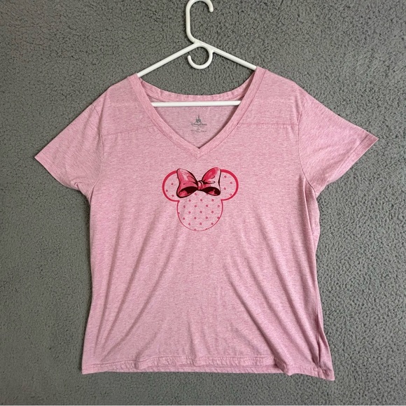 Disney Parks womens Pink Minnie Mouse T-Shirt v neck size XXL - Picture 10 of 10